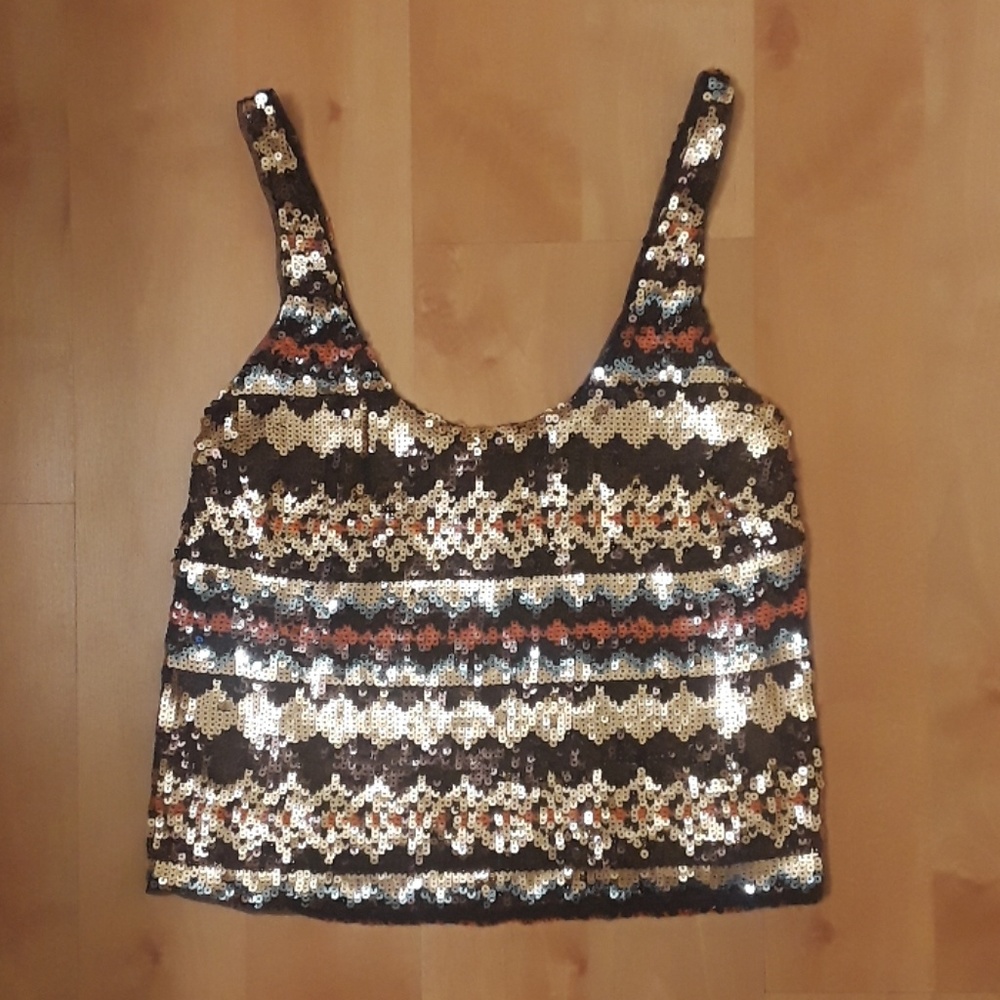 🌺Bebe Sequin Multi-Color Crop Top🌺